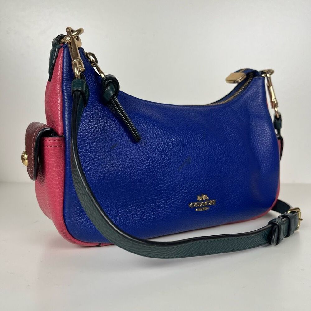 Coach Pennie Shoulder Bag 25 Colorblock Crossbody Sport Blue Multicolor C6816